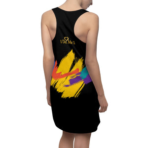 I Do Me2 Black/colorful Women's Cut & Sew Racerback Dress