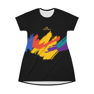 Do Me2 Black/Colorful AOP T-shirt Dress