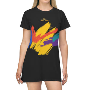 Do Me2 Black/Colorful AOP T-shirt Dress